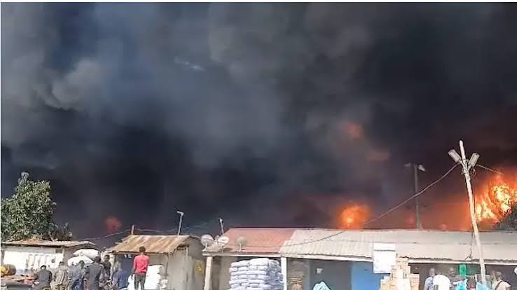 Fire Breaks Out at Avenor's North Industrial Area in Accra.
